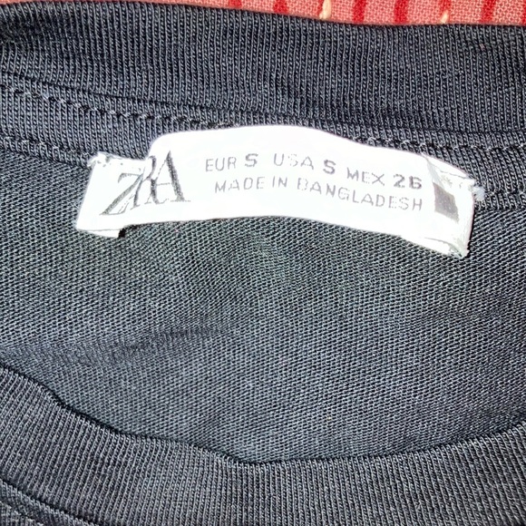 Zara dolman top Black Ribbed sleeve Tee - Picture 2 of 10